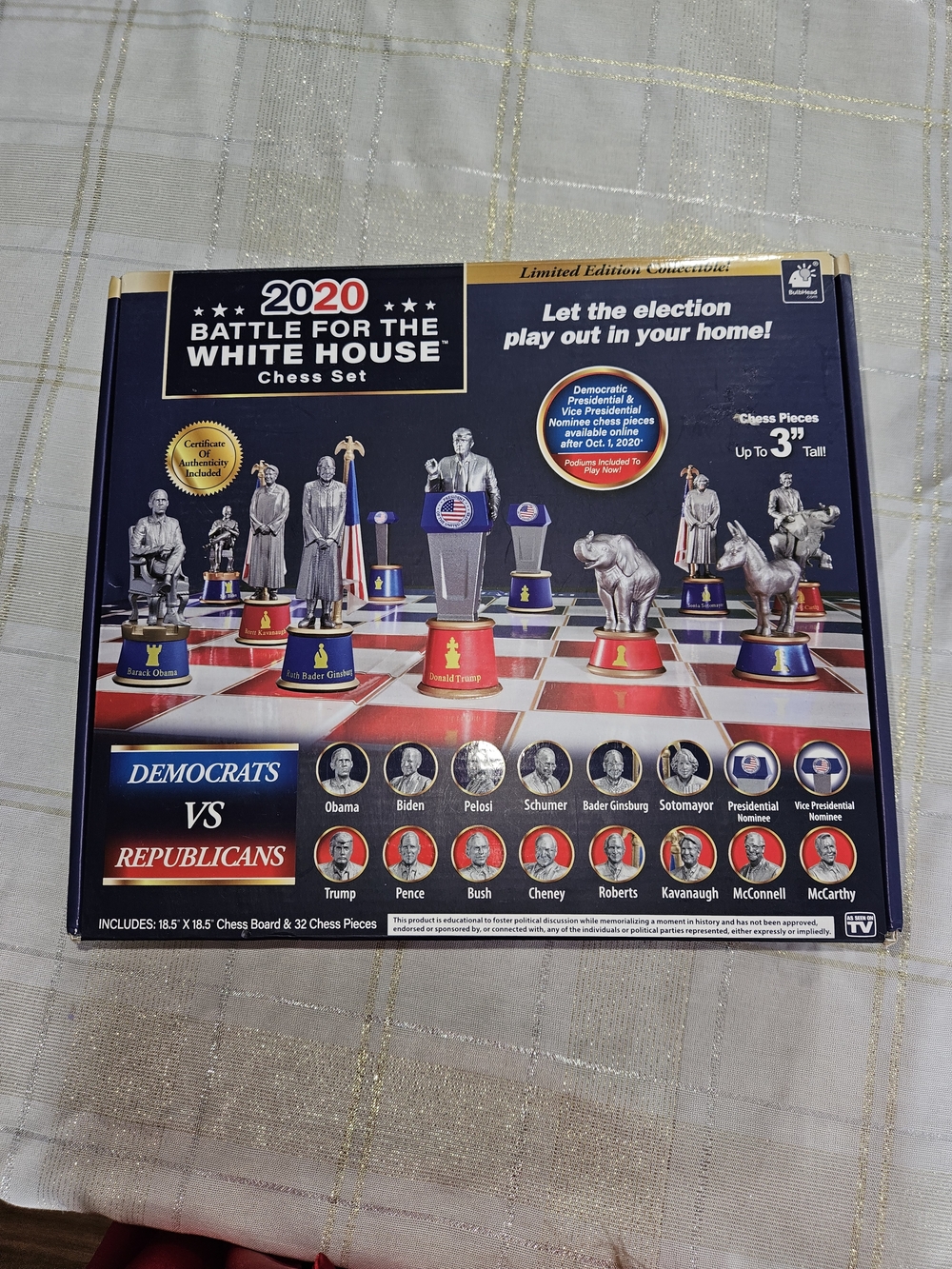 2020 Battle for the White House Chess Set with Certificate - Red & Navy